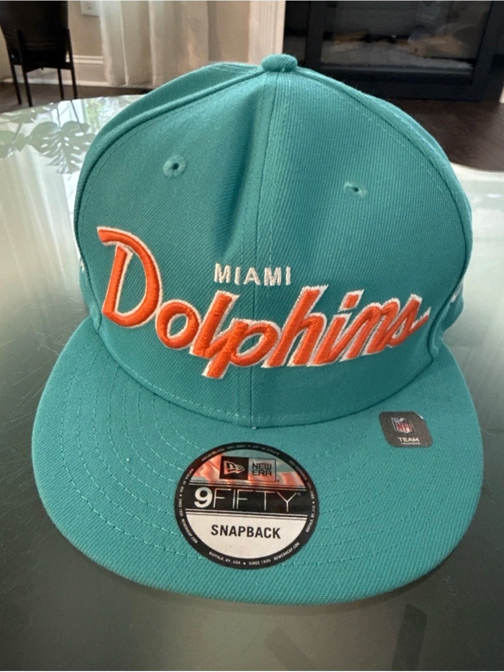 NFL Miami Dolphins New Era 9FIFTY Snapback Flat Bill Hat Aqua Vintage Collection